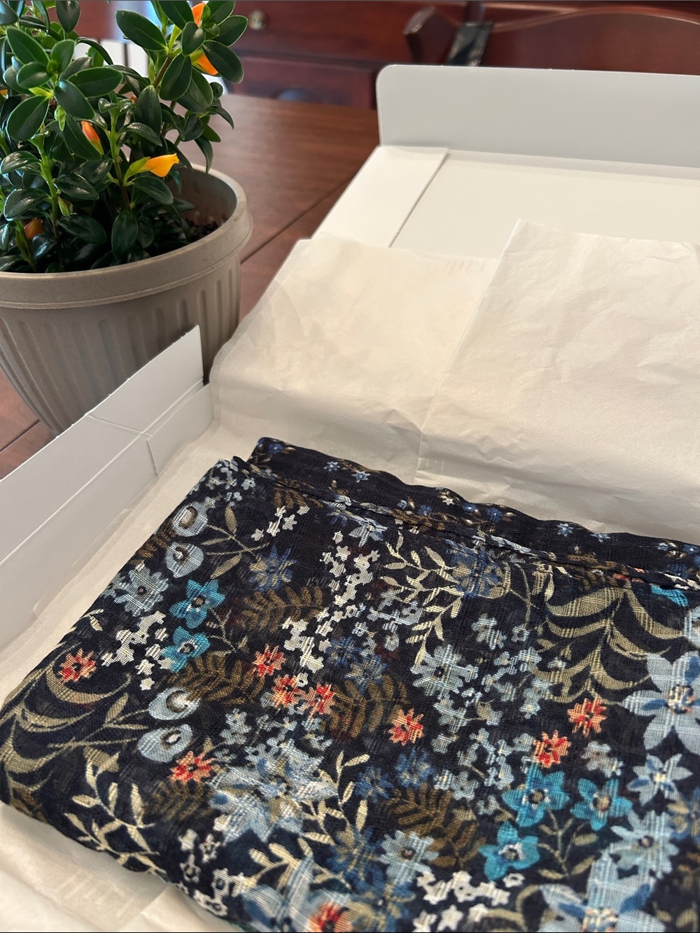 💙 J. Jill Navy Floral Infinity Scarf